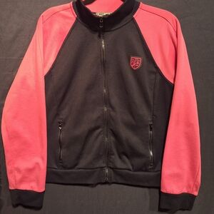 Lauren Ralph Lauren Black and Pink Long Sleeve Zip Track Jacket